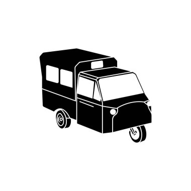 3 wheel motorized rickshaw symbol icon