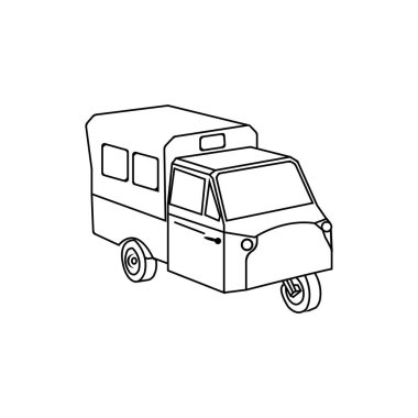 3 wheel motorized rickshaw symbol icon