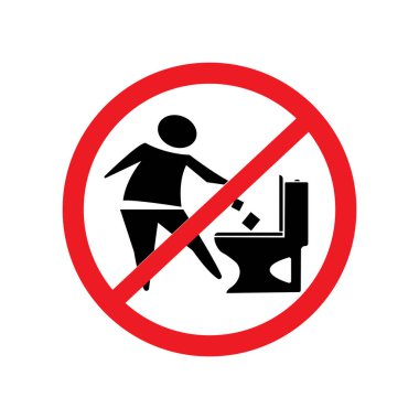 icon forbids flushing anything down the toilet vector illustration logo design