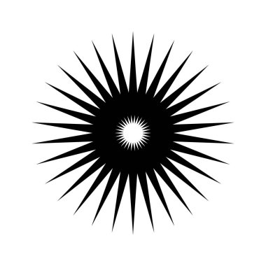 Starburst, sun burst radial, radiating lines. Burst beams, rays vector icon