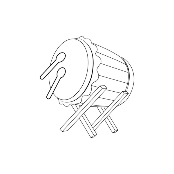 Tambor Musulmán Icono Vector Ilustración Símbolo Diseño — Vector de stock