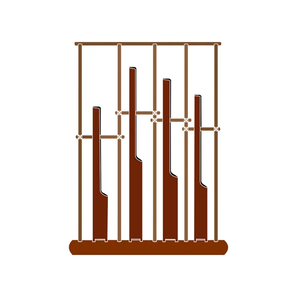 Icône Angklung Modèle Conception Vectorielle Musique Traditionnelle Indonésienne — Image vectorielle