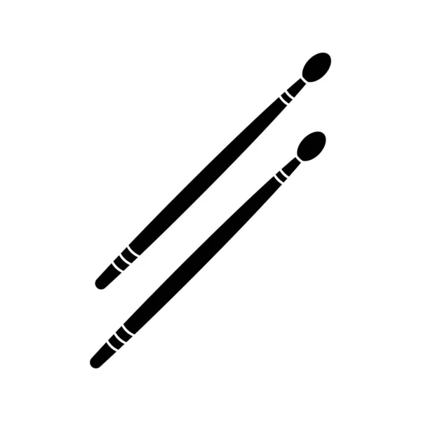 Ikona Pałeczek Perkusyjnych Perkusyjny Instrument Muzyczny Ilustracja Wektora — Wektor stockowy