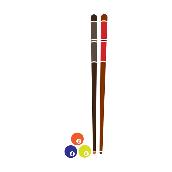 Cue Stick Symbol Vektor Illustration Vorlage Design — Stockvektor