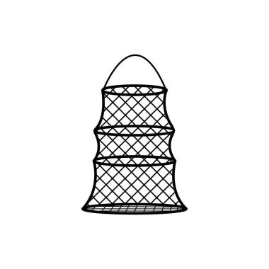 balıkçı ağı simgesi vektör illüstrasyon şablonu tasarımı