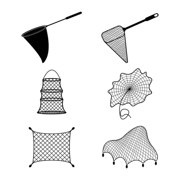 Halászati Háló Ikon Vektor Illusztráció Sablon Tervezés — Stock Vector