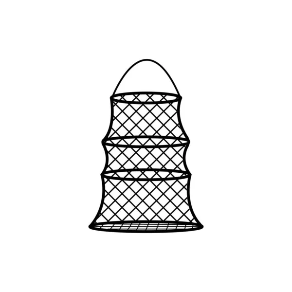 Filet Pêche Icône Vectoriel Illustration Modèle Conception — Image vectorielle