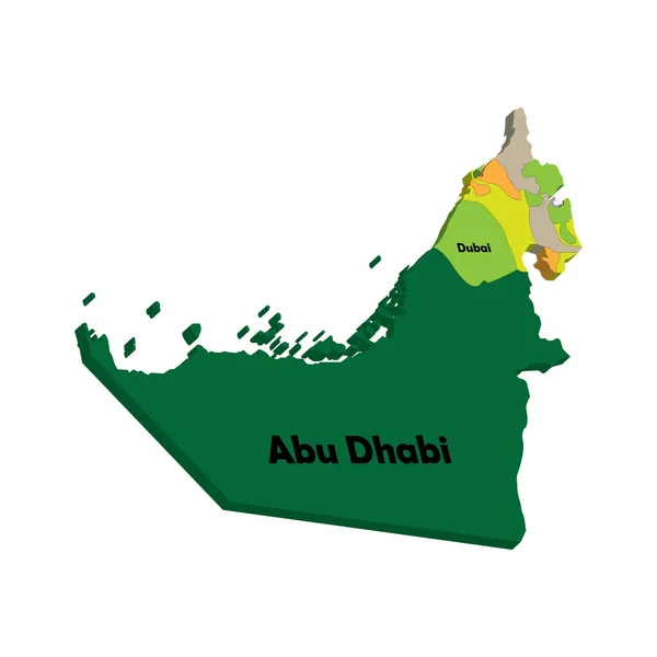 Modelo Design Vetores Mapa Dos Emirados Árabes Unidos — Vetor de Stock