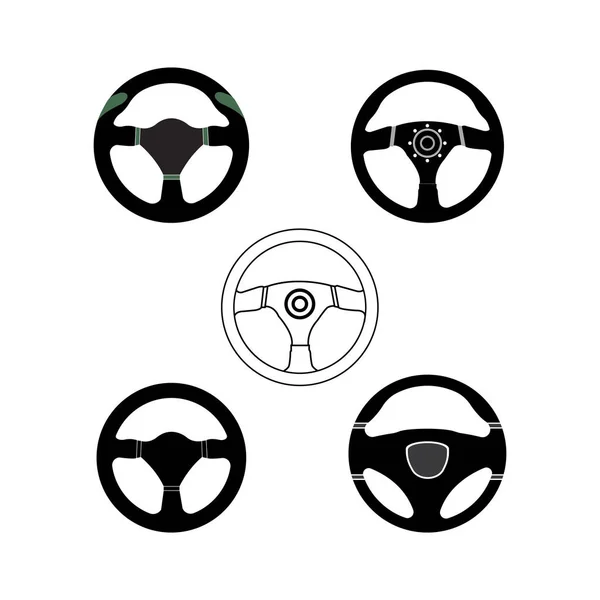 Ilustracja Wektora Koła Kierownicy Symbol Kierownicy Samochodu — Wektor stockowy