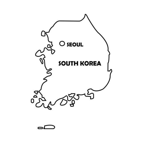 Дизайн Иконок Векторной Иллюстрации Карты Южной Кореи — стоковый вектор