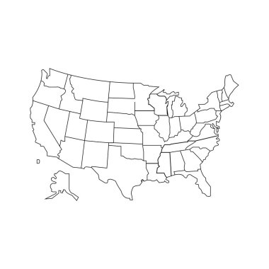 Birleşik Devletler harita vektör illüstrasyonu basit tasarım