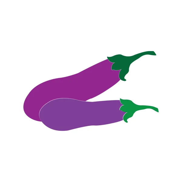 Patlıcan Simgesi Vektör Illüstrasyon Logo Tasarımı — Stok Vektör