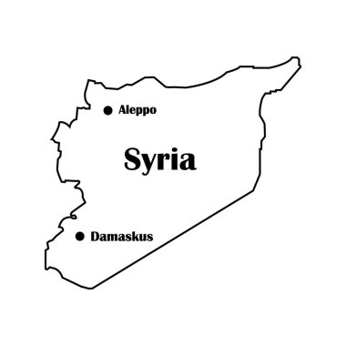 Suriye ülke haritası vektör illüstrasyon sembolü tasarımı