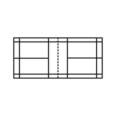 Badminton Court simgesi vektör illüstrasyon sembolü tasarımı