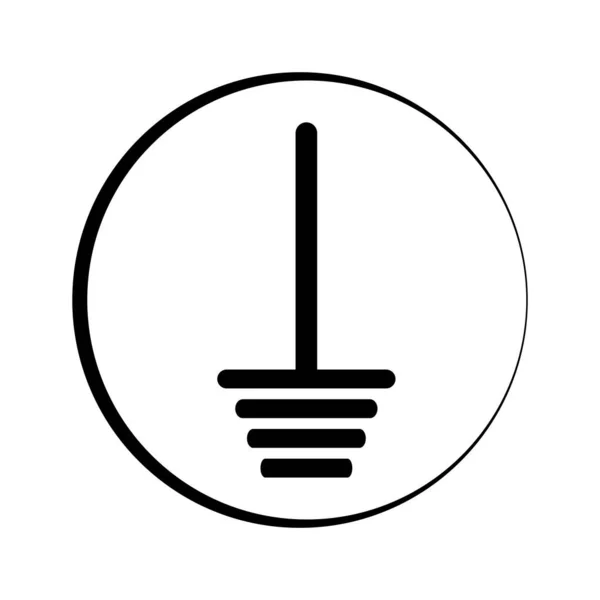 Ikona Naziemna Symbol Uziemienia Piorun Lub Prąd Elektryczny — Wektor stockowy