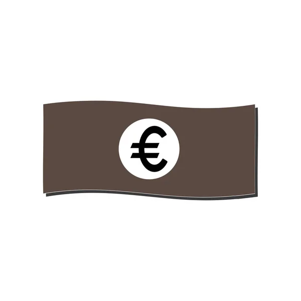 Euro Monnaie Icône Vectoriel Illustration Symbole Conception — Image vectorielle