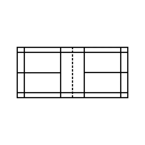 Badminton Cour Icône Vectoriel Illustration Symbole Conception — Image vectorielle