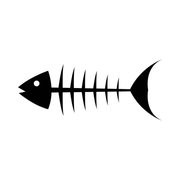 Icono Espina Pescado Vector Ilustración Símbolo Diseño — Archivo Imágenes Vectoriales
