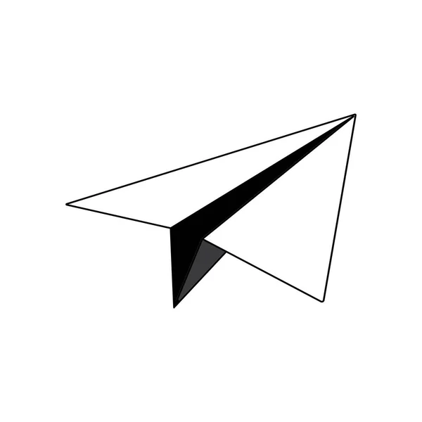 Pappersplan Ikon Vektor Skicka Meddelande Fast Logotyp Illustration — Stock vektor