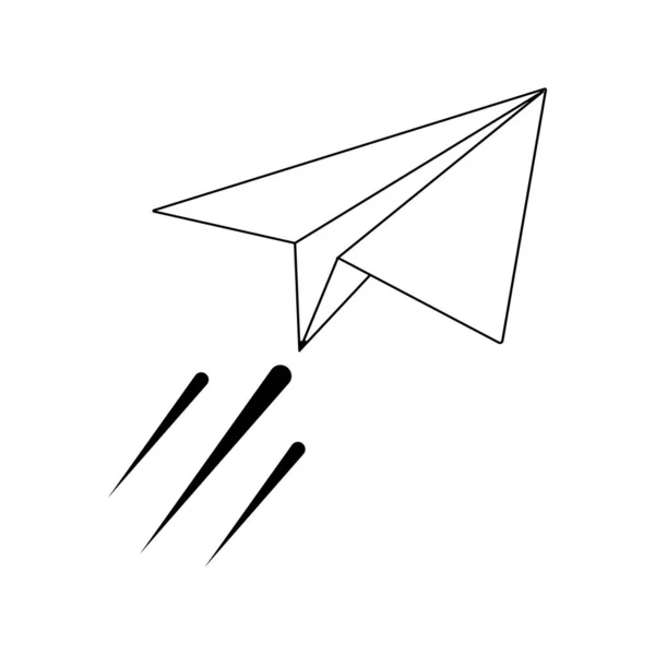 Papieren Vliegtuig Icoon Vector Verstuur Bericht Solide Logo Illustratie — Stockvector