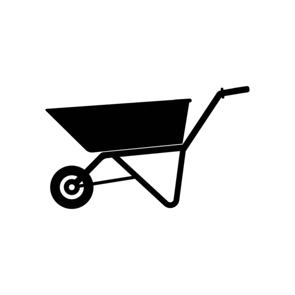 Wheelbarrow Vector Icon Illustration Logo Design — Stock Vector