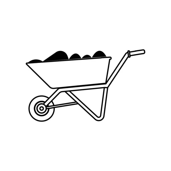 Ícone Vetor Carrinho Mão Design Logotipo Ilustração — Vetor de Stock