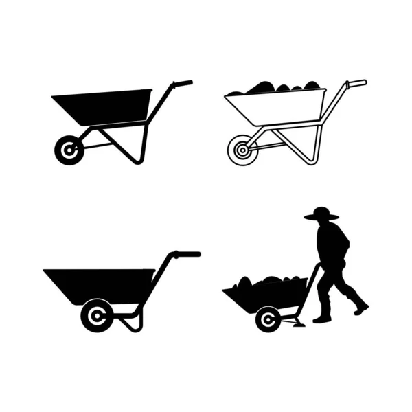 Ícone Vetor Carrinho Mão Design Logotipo Ilustração —  Vetores de Stock
