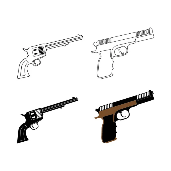 Gun Vector Icon Illustration Logo Template — Stock Vector