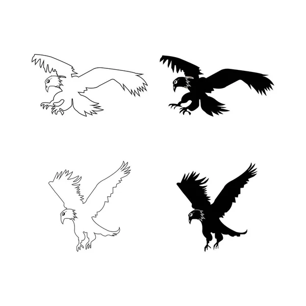 Vuelo Águila Icono Diseño Vector Ilustración — Archivo Imágenes Vectoriales