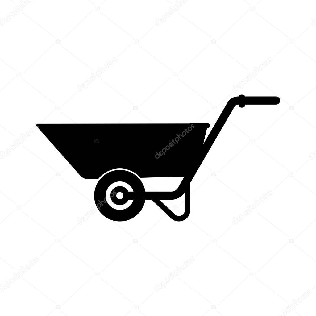 Wheelbarrow vector icon,illustration logo design