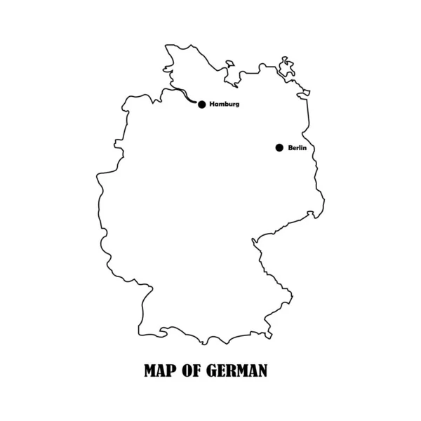 Γερμανικός Χάρτης Εικονίδιο Διάνυσμα Εικονογράφηση Σύμβολο Σχεδιασμός — Διανυσματικό Αρχείο