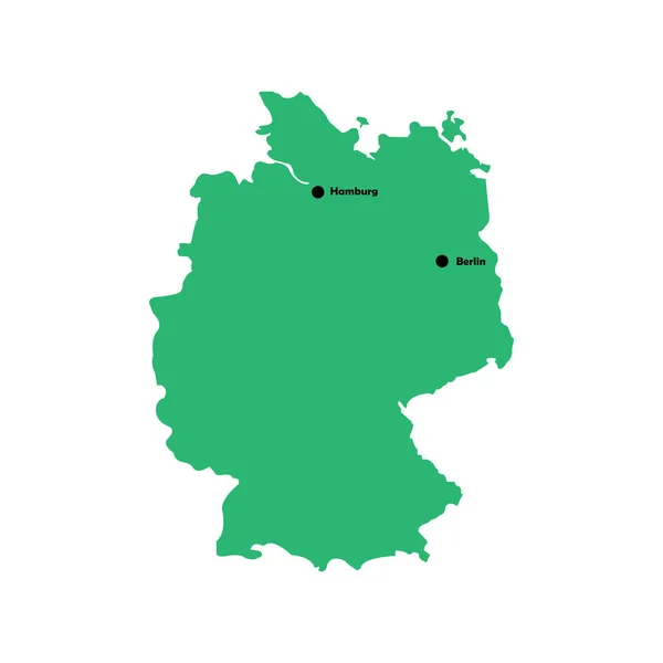 Německo Mapa Ikona Vektor Ilustrace Symbol Design — Stockový vektor