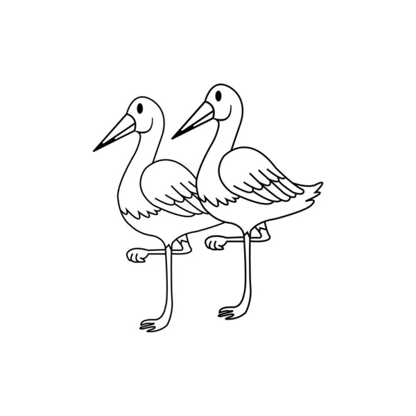 Långbenta Fågel Ikon Vektor Illustration Enkel Design — Stock vektor