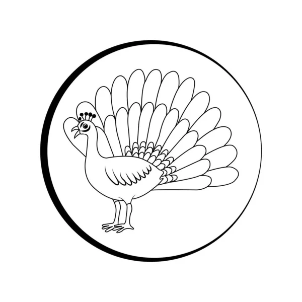 Peacock Bird Vector Icon Illustration Simple Design — Stock Vector