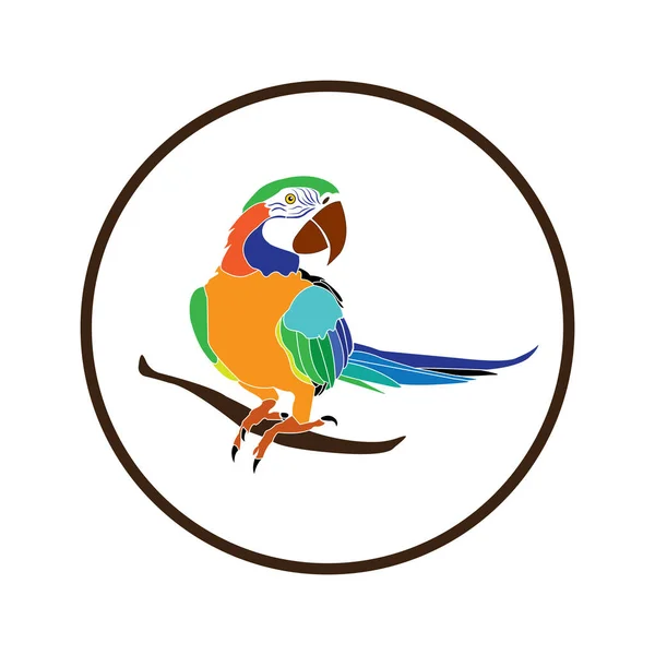 Papagáj Ikon Vektor Illusztráció Szimbólum Tervezés — Stock Vector