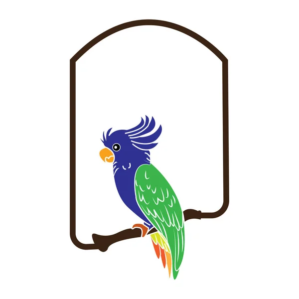 Papagáj Ikon Vektor Illusztráció Szimbólum Tervezés — Stock Vector