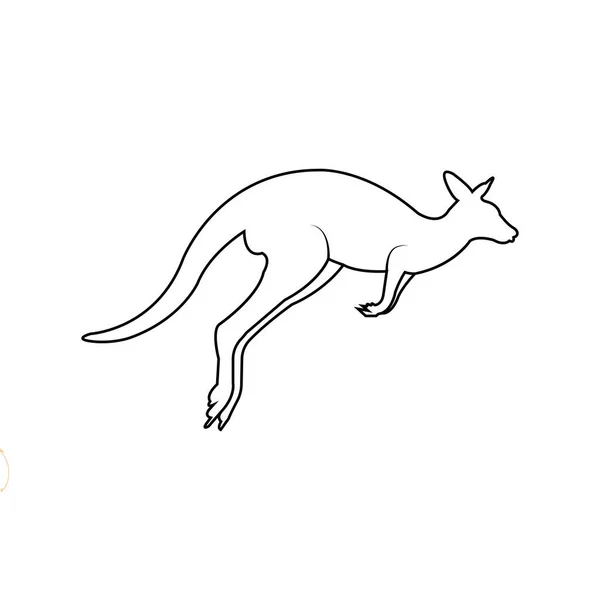 Kangourou Icône Vectoriel Illustration Conception Simple — Image vectorielle