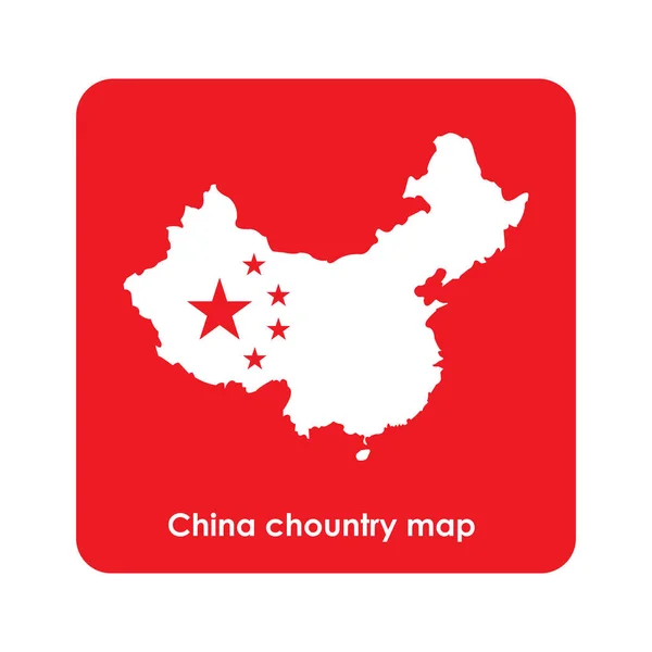 Κίνα Χώρα Χάρτη Εικονίδιο Διάνυσμα Εικονογράφηση Σύμβολο Σχεδιασμό — Διανυσματικό Αρχείο