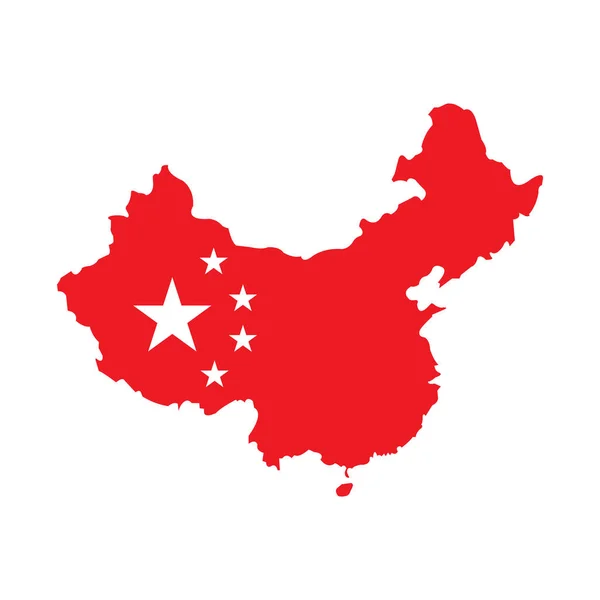 Κίνα Χώρα Χάρτη Εικονίδιο Διάνυσμα Εικονογράφηση Σύμβολο Σχεδιασμό — Διανυσματικό Αρχείο