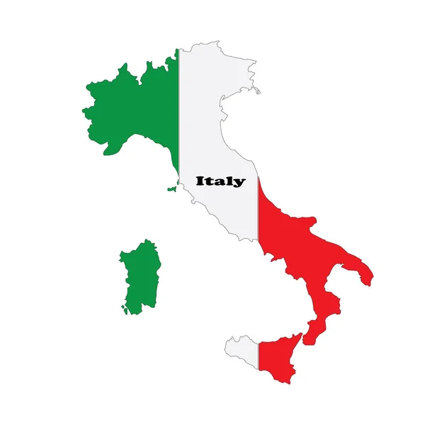 イタリア地図アイコンベクトルイラストシンプルなデザイン — ストックベクタ
