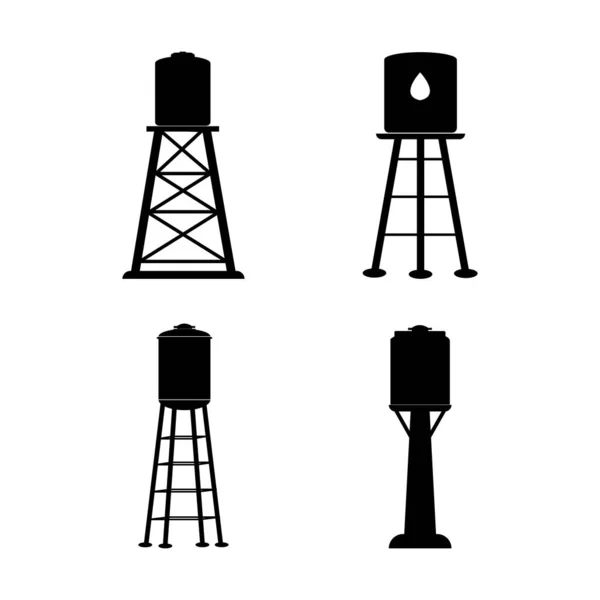 Wasserturm Vektor Ikone Illustration Logo Design — Stockvektor