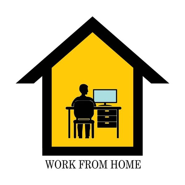 Trabalho Casa Logotipo Modelo Design Ilustração — Vetor de Stock