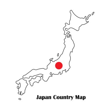 Japonya harita simgesi vektör illüstrasyon sembolü tasarımı