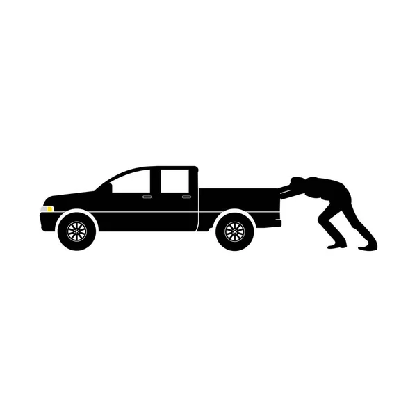 Іконка Автомобіля Розбивається Або Штовхає Машину Векторна Ілюстрація Плоский Дизайн — стоковий вектор