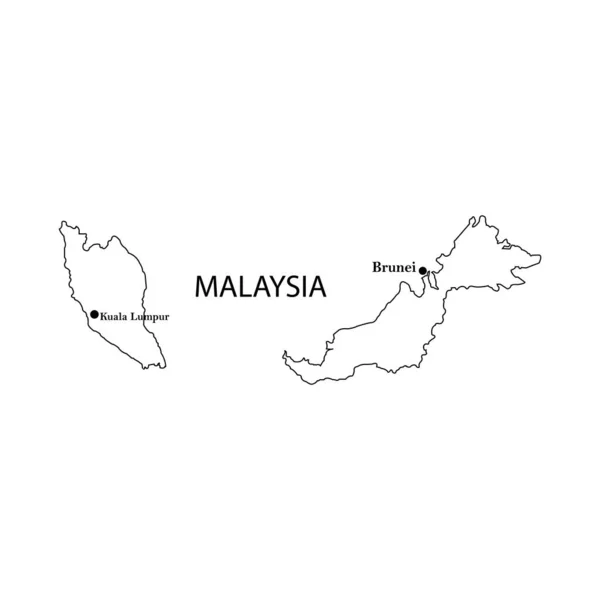 マレーシア国地図アイコンベクトルイラストシンボルデザイン — ストックベクタ