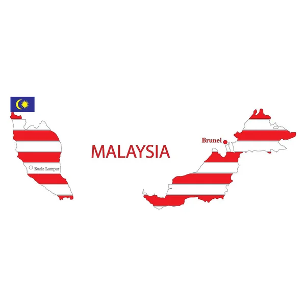 Peta Negara Malaysia Vektor Ikon Gambar Desain Simbol - Stok Vektor