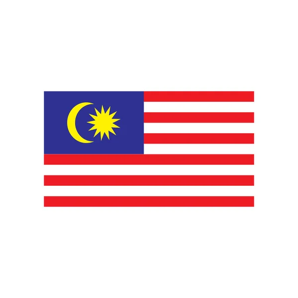 Malajzia Zászló Ikon Design Vektor Sablon — Stock Vector
