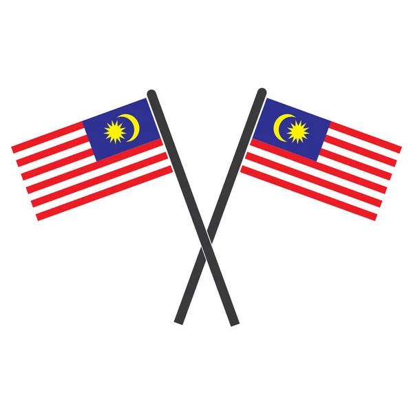 Malaysia Flag Icon Design Vector Template — Stock Vector