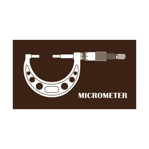 Mikrométer Mérőműszer Vektor Illusztráció Tervezési Sablon — Stock Vector