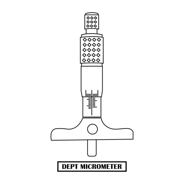 Micrometer Dept Measuring Instrument Icon Vector Simple Design — Stock Vector
